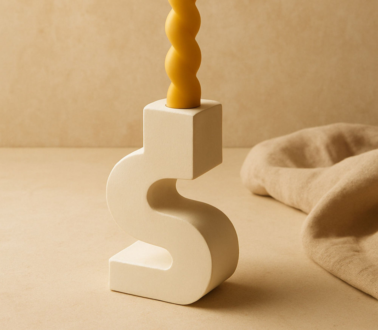 Ceramic Candle Holder  “S” Form